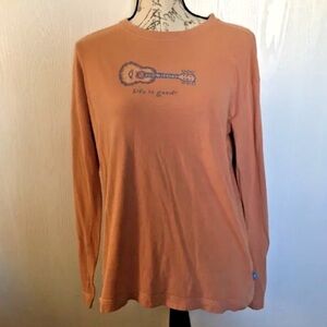 Vintage Life is Good 100% Cotton Long-Sleeve Guitar Tee